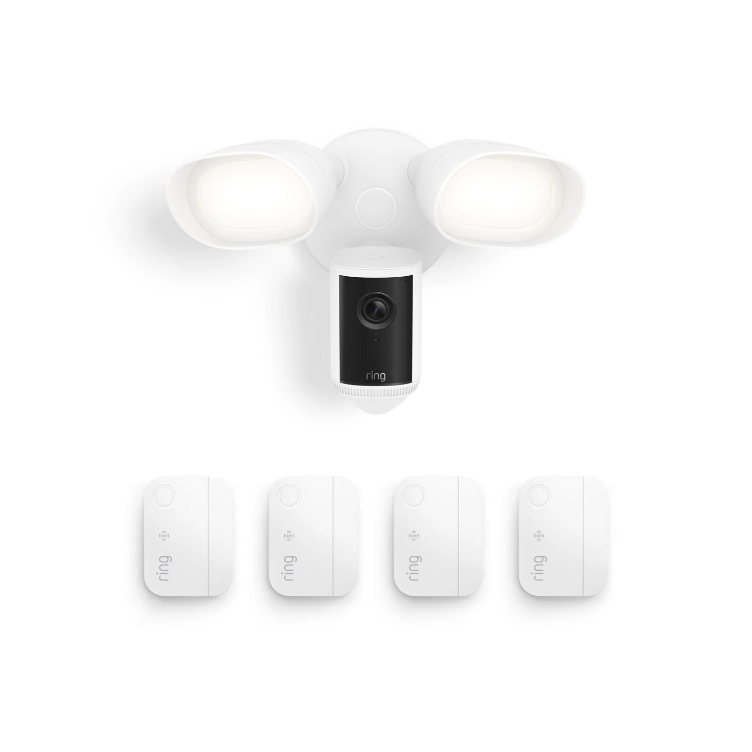 Floodlight Cam Pro (Newest Model) + 4 Window and Door Sensors (Newest Model)