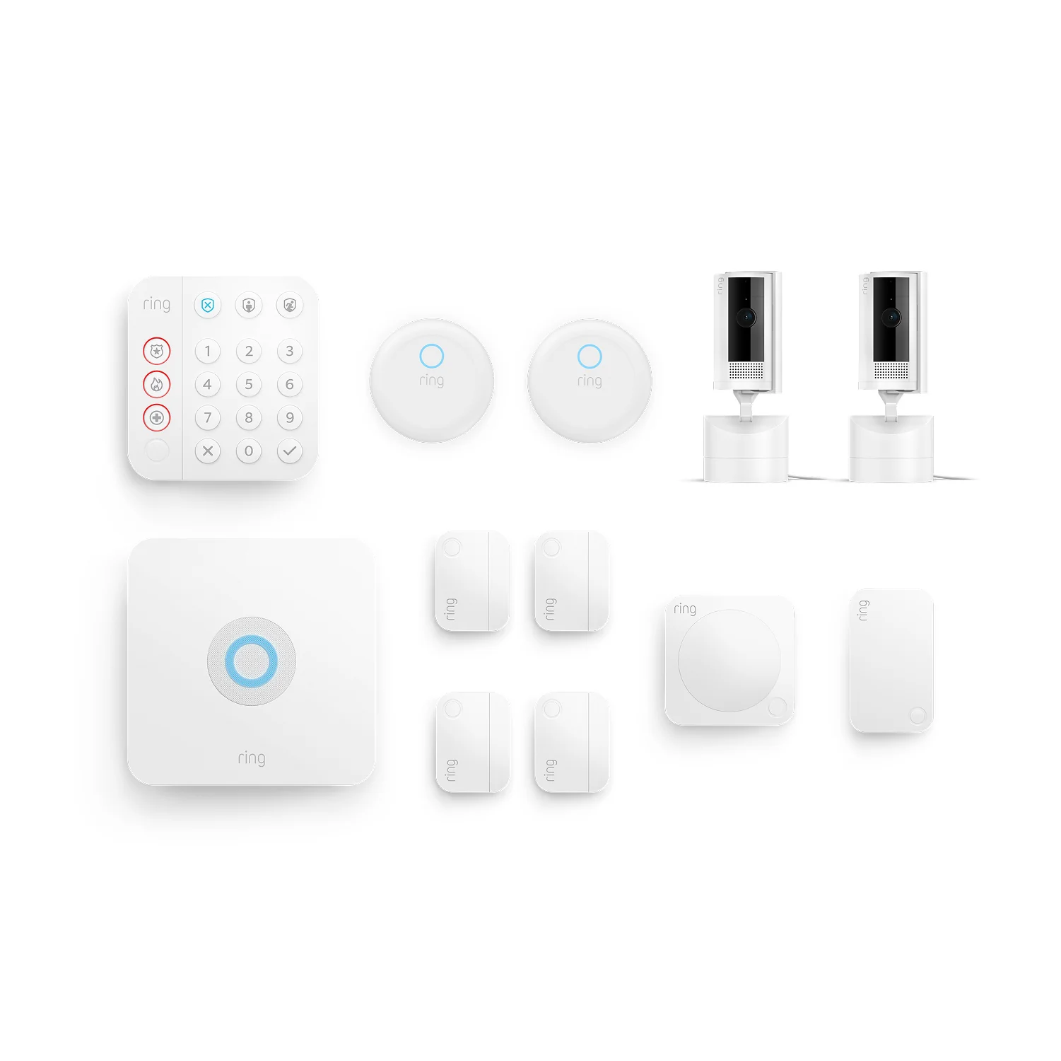 Inside Home Deluxe Kit (Pan-Tilt Indoor Cam, 2-Pack + Alarm Security Kit, 8-Piece + Alarm Flood & Freeze Sensor + Alarm Smoke and CO Listener)