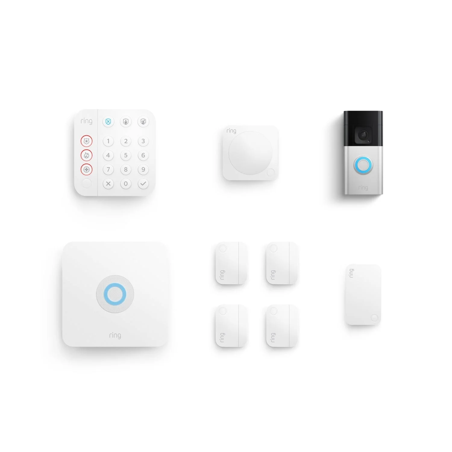 Battery Doorbell Plus + Alarm Security Kit, 8-Piece