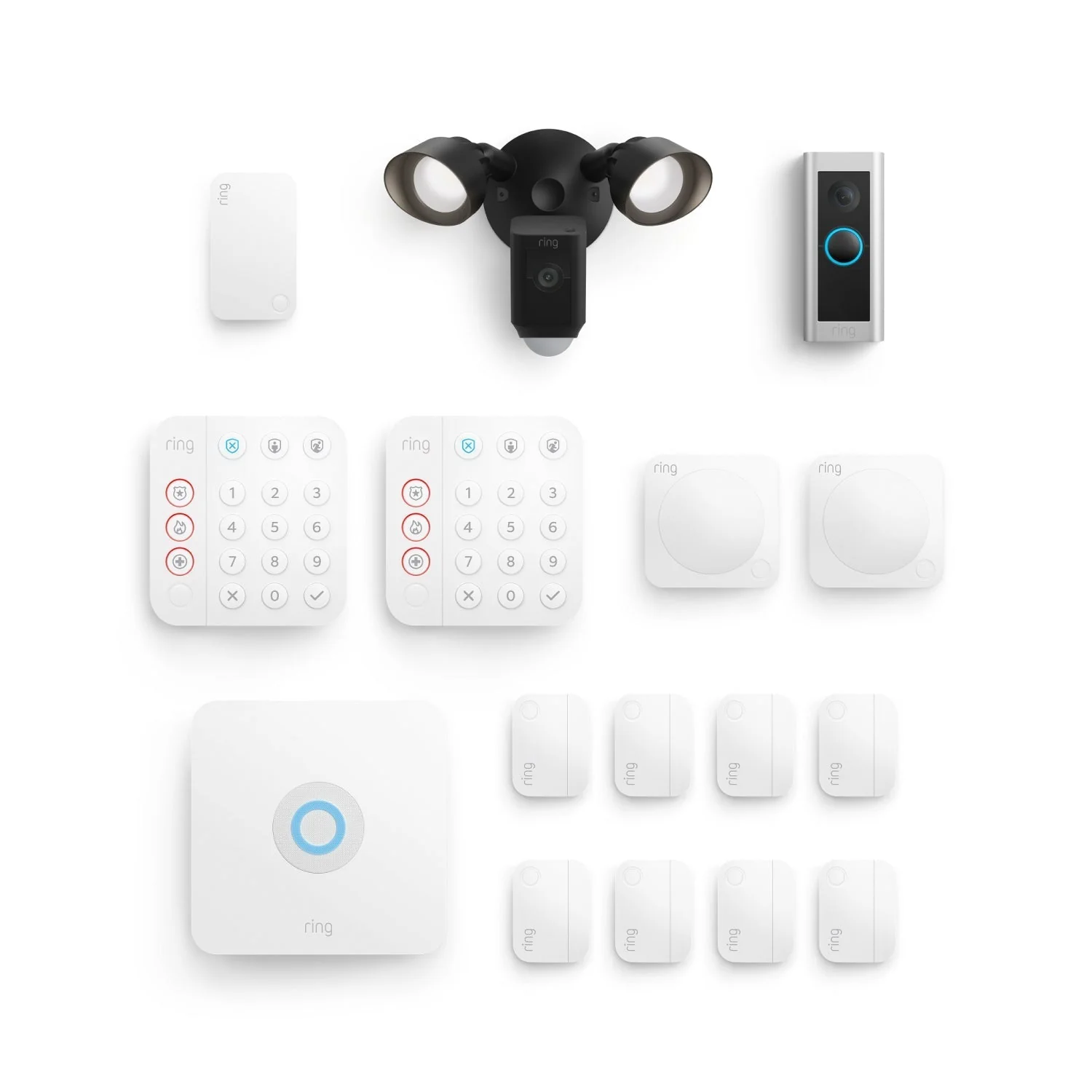 Alarm 14 Piece Security Kit + Wired Doorbell Pro (Video Doorbell Pro 2) + Floodlight Cam Wired Plus - Image 2