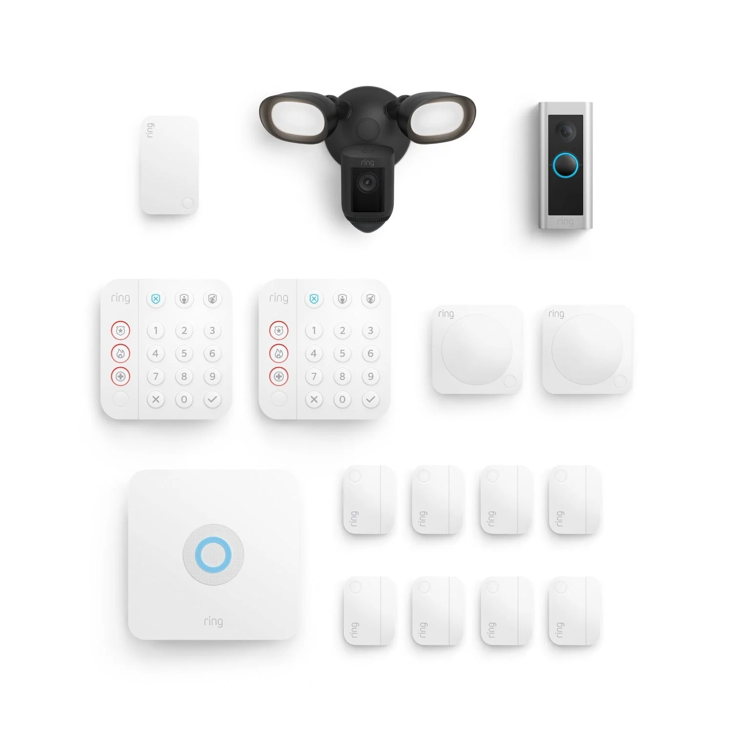 Whole Home Deluxe Kit (Wired Doorbell Pro (Video Doorbell Pro 2) + Floodlight Cam Wired Pro + Alarm Security Kit, 14-Piece) - Image 2